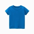 thumbnail image 1 of Splozh Kids Tshirts Boys 1T 2T 3T 4T 5T 6T 7T Solid Color Shirts Crewneck Basic Summer Children Tees Kids Clothes Birthday Shirt,Blue,4 Years, 1 of 3
