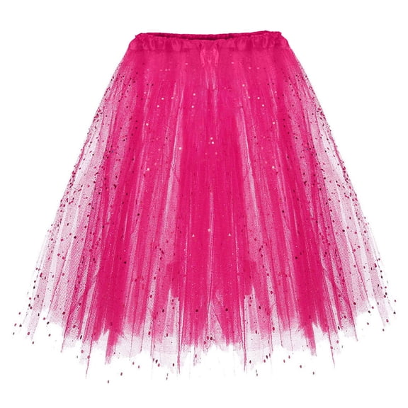 Splozh Kids Tutu Skirt Toddler Baby Girl Tutu Tulle Layered Ruffle Skirt for Little Girls Ballet Dance Tutu Skirt Hot Pink,2-10 Years