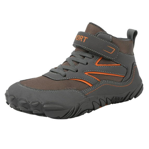Splozh Kids Wrestling Shoes Boys Girls Boxing Shoes Fitness Sneakers Zero Drop Sole,Gray 2.5