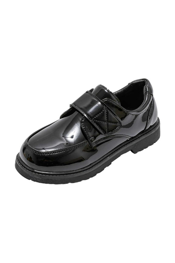 Kids formal Dress Shoes Square Toe Classic Comfort Wing Tip Oxford Shoe for Boys,Black 12