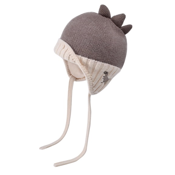 Splozh Knit Beanie Baby Toddler Children Wool Hat Fashion Dinosaur Horn Thickened Knitted Hat Girl Warm Ear Hat Khaki,One Size