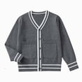 thumbnail image 1 of Splozh Knit Sweater 2-13 Years Comfortable Warm Knitted Cardigan Solid Color Sweater Cardigan Jacket,Dark Gray,9-11 Years, 1 of 4