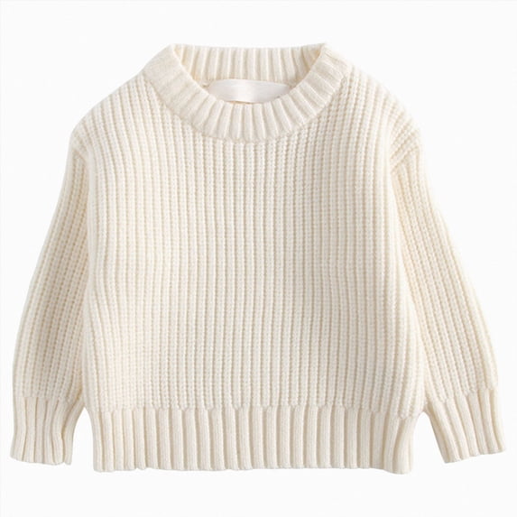Splozh Knitted Newborn Outfit Baby Boy Girl Pullover Sweater Knit Clothes Unisex Toddler 2T 3T 4T Fall Winter Warm Long Sleeve Tops,Beige,6-12 Months