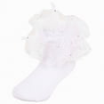 thumbnail image 1 of Splozh Lace Socks for Toddler Girls Ruffle Socks Toddler Girl Lace Frilly Dress Socks Cute Church Pageant Sock with Big Ruffles for Baby Little Kid 0-6 Months,White, 1 of 9