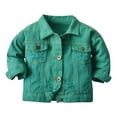 thumbnail image 1 of Splozh Little Boy Denim Jacket Baby Boys Girls Denim Jacket Kids Toddler Button Down Jeans Jacket Top Coat Outerwear Green,12-18 Months, 1 of 3
