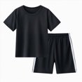 thumbnail image 1 of Splozh Little Boys Clothes Boys Clothes 2-Piece Summer Outfit T-Shirt Shorts for Kids Clothing Set,Black,6-7 Years, 1 of 4