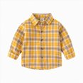thumbnail image 1 of Splozh Little Boys Long Sleeve Button Down Oxford Casual Dress Shirt 12 18 24 Months 3T 4T 5T Plaid Shirt,Yellow,3-4 Years, 1 of 7