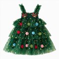 thumbnail image 1 of Splozh Little Girl Fall Dresses Fashion Toddler Baby Girls Christmas Cute Pom Pom Tree Tutu Dress,Green,4-5 Years, 1 of 9