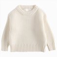 thumbnail image 1 of Splozh Little Girls Pullover Sweater 6 12 18 24 Months 3T 4T 5T Toddler Baby Clothing Baby Sweater Infant Boy Girl Fall Winter Loose Knitted Sweater,Beige,3-6 Months, 1 of 8