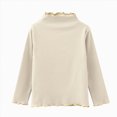 thumbnail image 1 of Splozh Long Sleeve Shirts Girls Long Sleeve Crewneck T-Shirts Fall Tops Solid Color Tees Fashion Clothes,Beige,7-8 Years, 1 of 5