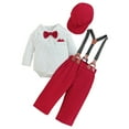 thumbnail image 1 of Splozh My First Christmas Children's Suit Boys Gentleman Set Piano Performance Dress Flower Boys Weekend Birthday Suit Boys Suit Red,0-6 Months, 1 of 9