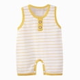 thumbnail image 1 of Splozh Newborn Baby Boy Clothes 3 6 12 18 24 Months Unisex Sleeveless Cute Summer Bubble Romper,Yellow,18-24 Months, 1 of 9