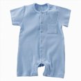 thumbnail image 1 of Splozh Newborn Baby Boy Clothes 3 6 9 12 Months Unisex Summer Cute Short Sleeve Wear, Baby Bubble Casual Loungewear,Light Blue,6-9 Months, 1 of 9