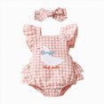 thumbnail image 1 of Splozh Newborn Baby Girl Clothes Cotton Baby Romper Short Jumpsuit Summer Clothes Outfit Newborn Baby Girl Summer Clothes,Red,3-6 Months, 1 of 7