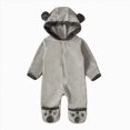 thumbnail image 1 of Splozh Newborn Baby Girl Clothes Newborn Infant Baby Girl Boy Bear Ears Footed Hooded Romper Fleece Jumpsuit Coat New Born Baby Girls Clothing,Grey,0-3 Months, 1 of 8