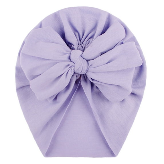 Splozh Newborn Baby Girl Hats with Bow Toddler Kids Baby Boys Girls Solid Bow Knotted Hat Beanie Headwear Turban Hat N,One Size