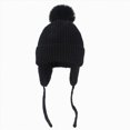 thumbnail image 1 of Splozh Newborn Beanie Hat Winter Winter Hat for Kids Toddler Children Girls Beanie with Pom Pom Warm Fleece Lined Girls Accessories Knit Cap,Black,1-6 Years, 1 of 3