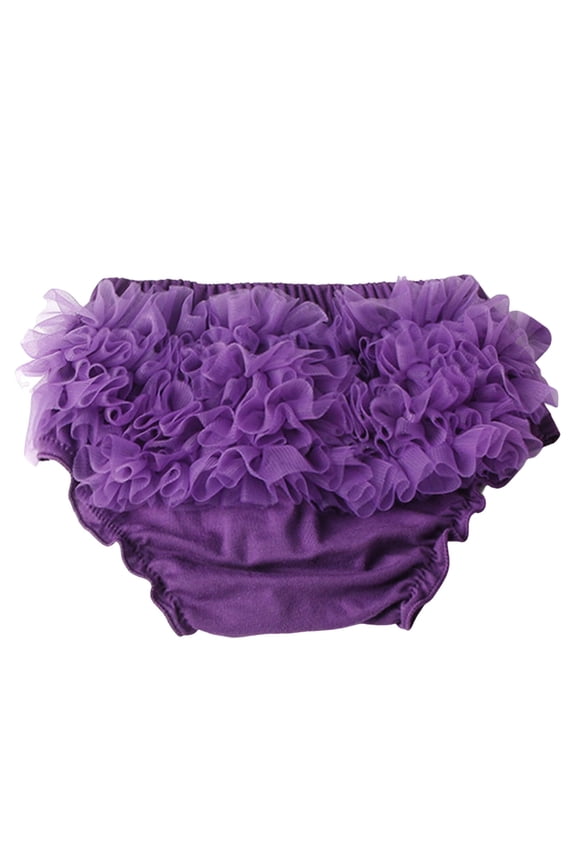 Newborn Bloomers for Baby Girls Baby Underwear Cute Cotton Baby Girls Bloomers Ruffled Briefs for Toddler Girls Dark Purple,6-12 Months