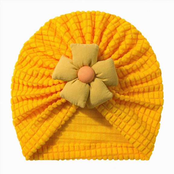 Splozh Newborn Bonnet Girl Cute Hat Baby Girls Turban Hats with Bow Newborn Caps Bonnets Headwraps for Infants Toddlers Turban Hat,Yellow,One Size