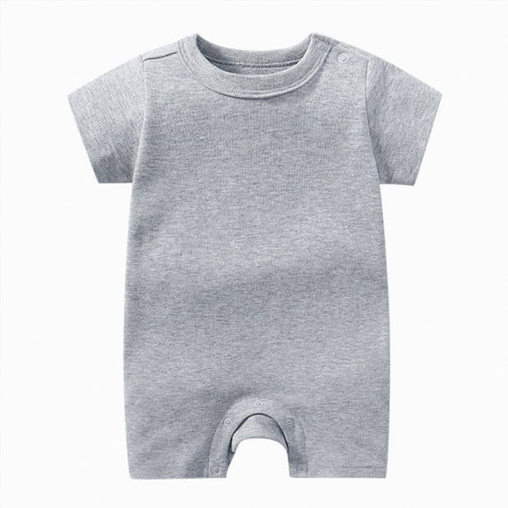 Splozh Newborn Boy Clothes 3 6 9 12 18 24 Months Baby Boys and Girls Short Sleeve Romper Cotton Summer Clothes,Grey,12-18 Months