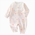 thumbnail image 1 of Splozh Newborn Boy Gifts Baby Boy Girl Pajamas Cotton Long Sleeve Footless Romper 3 6 9 12 18 24 Months One Piece Outfit Clothes,White,6-9 Months, 1 of 9