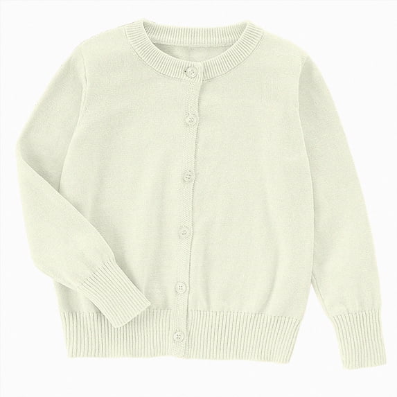 Splozh Newborn Cardigan 3-16 Years Girls' Cardigan with Button Loose Long Sleeve Sweaters Kids Knit Sweater Outerwear,White,11-12 Years
