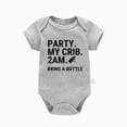 thumbnail image 1 of Splozh Newborn Clothes 3 6 9 12 18 24 Months Baby Boy Romper Newborn Infant Summer Clothes Letter Short Sleeve Crew Neck Jumpsuit,Grey,9-12 Months, 1 of 4