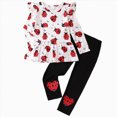 thumbnail image 1 of Splozh Newborn Girl Clothing Set Toddler Girl Clothes Kid Fall Outfit Ruffle Sleeve Shirt Top Floral Pants Winter Clothing Set,Red,4-5 Years, 1 of 7