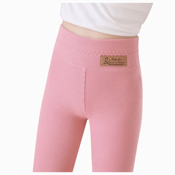 Splozh Newborn Girl Pants Fashion Cute Toddler Kids Baby Girls Cotton Ribbed Warm Ankle Leggings Stretchy Basic Full Length Pants for Winter,Pink,4-5 Years