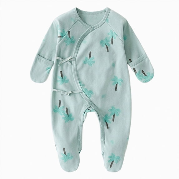 Splozh Newborn Going Home Outfit Boy Baby Footed Sleeper 3 6 12 18 24 Months Footed Sleeper Gown Cotton Baby Printed Infant Play and Sleep Climbing Suit,Green,Newborn