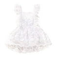 thumbnail image 1 of Splozh Newborn Infant Baby Girl Clothes Baby Girls Solid Lace Summer Spring Sleeveless Romper Bodysuit Clothes White,3-6 Months, 1 of 6
