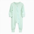 thumbnail image 1 of Splozh Newborn Photography Outfits Girl Baby Zipper Footless Romper 3 6 12 18 24 Months Newborn Infant Baby Cotton Footless Pajamas Long Sleeve Sleeper Jumpsuit,Mint Green,0-3 Months, 1 of 6