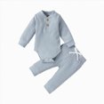thumbnail image 1 of Splozh Newborn Photoshoot Outfits Boy 3 6 12 18 24 Months Newborn Baby Boy Fall Winter Clothes Outfit Romper Pants Sets Fall Outfits,Blue,0-3 Months, 1 of 5