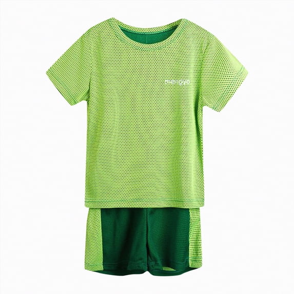 Splozh Outfits for Boys Kids Boys Summer Clothes 2 Piece Short Sleeve T-Shirt Casual Shorts Set Teen Boys Summer Outfits Set 3-4 Years,Green