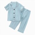 thumbnail image 1 of Splozh Pajamas for Girls Kids Toddler Girl Pajamas Button Down Shirt Pants Kids Toddler Girl PJS Set for Daily, Brithday,Green,6-12 Months, 1 of 4