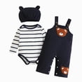 thumbnail image 1 of Splozh Preemie Baby Boy Clothing 3 6 12 18 Months Newborn Baby Boy Clothes Long Sleeve Romper Pants Fall Winter Outfits Hat Set,Blue,12-18 Months, 1 of 9