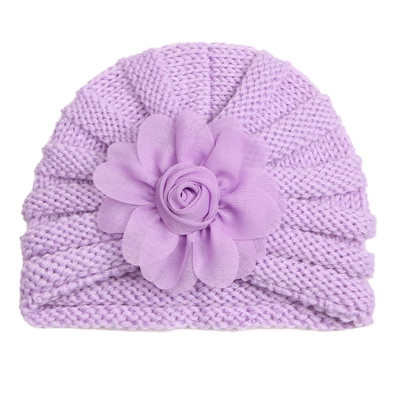 Splozh Preemie Baby Hats Cotton Baby Girls Turban Hats Cute Bow Caps Cute Headwraps for Toddlers Purple,One Size