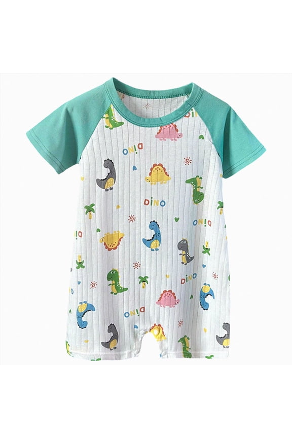 Preemie Clothes Boys 3 6 12 18 24 Months Summer Cute Unisex Short Sleeve Outfit, All Season Infant Daily Wear,Green,6-12 Months
