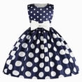 thumbnail image 1 of Splozh Princess Dress 1-8 Years Kids Girls Bowknot Dot Printed Pageant Gown Birthday Party Princess Wedding Dress,Navy,7-8 Years, 1 of 4