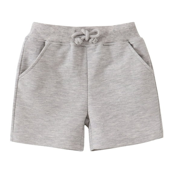 Splozh Pull On Shorts Summer Shorts for Toddler Solid Color Casual Pants for Boys Girls Running Shorts Light Gray,2-3 Years