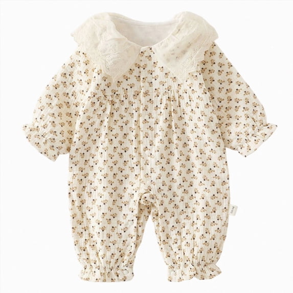 Splozh Rompers Baby Boy Newborn Baby Boy Fall Outfit Romper Long Sleeve Jumpsuit Bodysuit Cute Infant Clothes,Coffee,6-9 Months