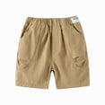 thumbnail image 1 of Splozh School Kids Clothes Boys Cargo Shorts Summer Casual High Waist Pull On Short for Kids with Pockets 4-5 Years,Khaki, 1 of 4