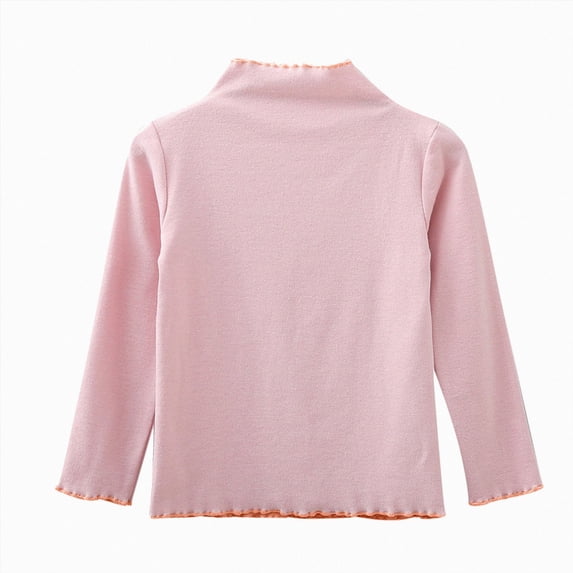 Splozh Shirts for Teens 3T 4T 5T 6T 7T 8T Toddler Kids Girls Long Sleeve Basic T Shirt Casual Tees Shirt Tops Solid Color,Pink,5-6 Years