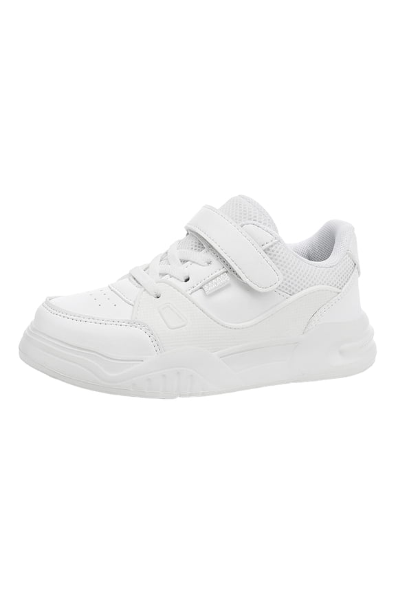 Sneakers for Girls Casual Leather Children's Sports Shoes for Boys Girls Mesh Breathable Walking Shoes White,US 3