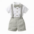thumbnail image 1 of Splozh Spring Clothes Toddler Boy Clothes Suit Baby Boys Formal Outfit with Bowtie + Shorts Wedding Birthday Party Suits 2-3 Years,Grey, 1 of 7
