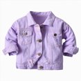thumbnail image 1 of Splozh Spring Jacket for Boys 1-10 Years Boys Girls Warm Jacket Fashion School Jacket Denim Jacket Jeans Coat,3-6 Months,3-6 Months, 1 of 4