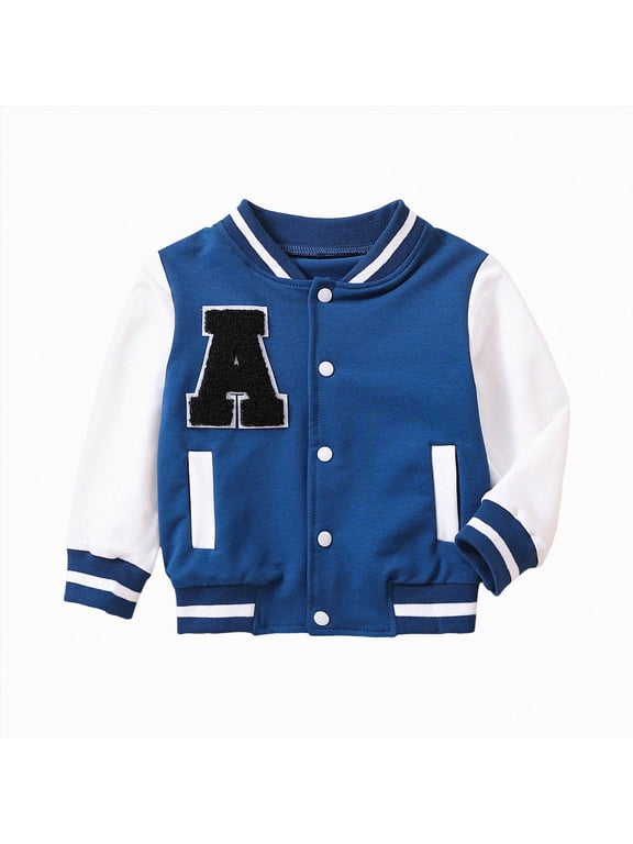 Spring Jacket for Boys 12 18 24 Months 3T 4T 5T Toddler Boys Girls Winter Baseball Coats Jacket Kids Warm Outerwear Fall Jacket,Blue,4-5 Years