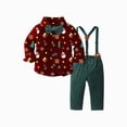thumbnail image 1 of Splozh Suit for Baby Boy 1-14 Years Boys Long Sleeved Shirt Overalls Suit Soft Fashion Christmas Gentleman Suit,Red,3-6 Months, 1 of 6
