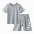 thumbnail image 1 of Splozh Summer Big Boy Clothes Set 3-13 Years Boys Sports Set Summer Mesh Short Sleeved Set Basketball Suit Two Piece Set,Grey,7-8 Years, 1 of 4