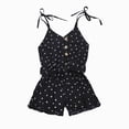 thumbnail image 1 of Splozh Summer Romper 6 12 18 24 Months 3T 4T 5T Two Pieces of Girls Heartshaped Camisole Jumpsuit Shorts and Belt,Black,12-18 Months, 1 of 5